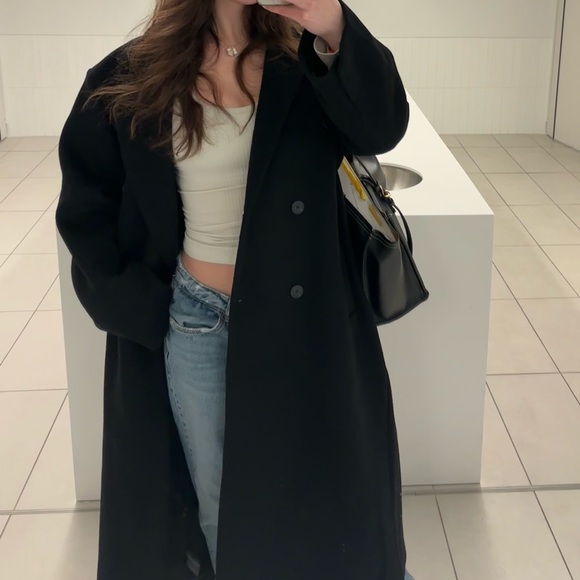 ZARA EXTRA LONG WOOL BLEND COAT - Picture 5 of 5